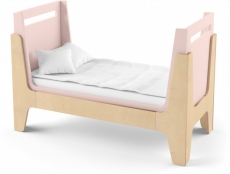 Детская кроватка IndigoWood Tower Baby 140x60cm pink / natural wood (со съемной спинкой)